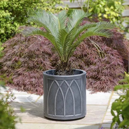 Stewart Versailles Round Planter Pewter Effect 32cm