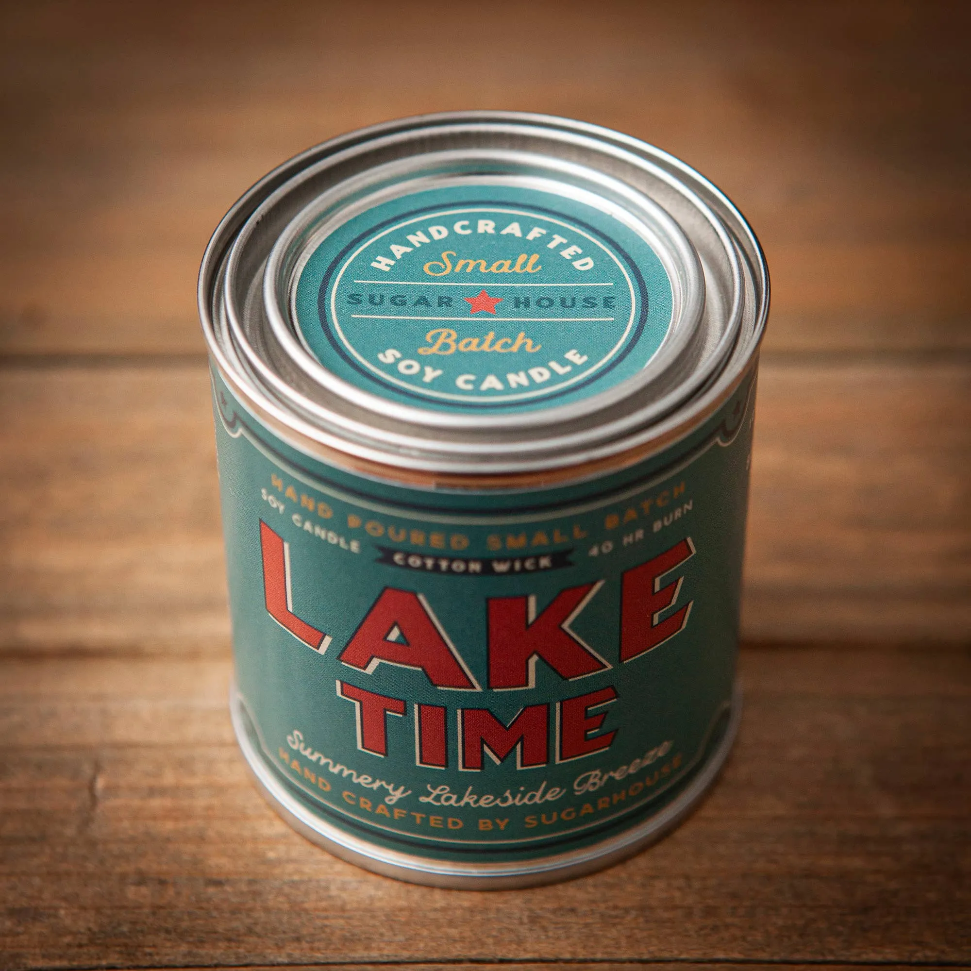 Sugarhouse Leather - Lake Time Soy Paint Can Candle