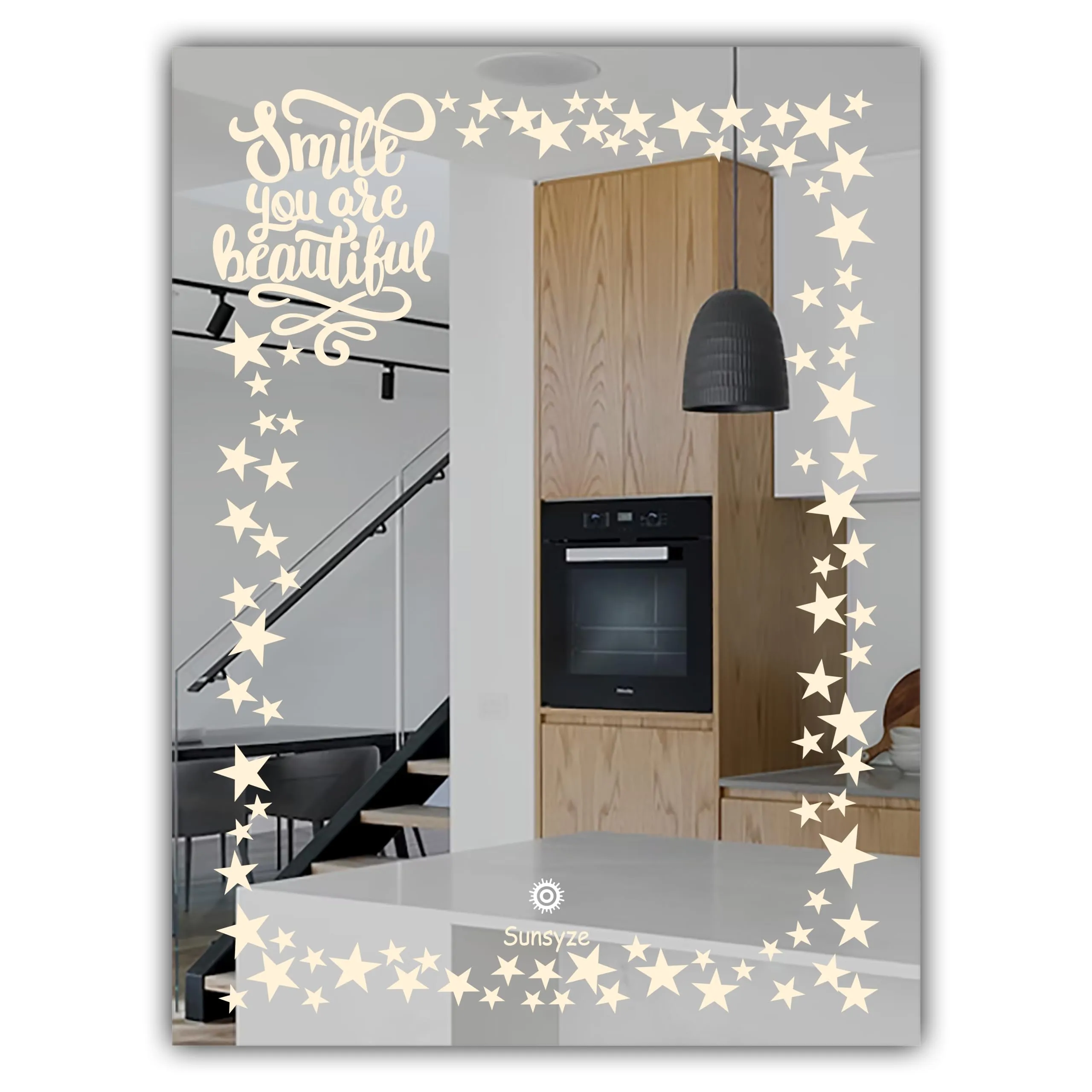 Sunsyze Modern Led Mirror for Bathroom & Bedroom, Styles Mirror with Light, Touch Sensor Controlled with 3 Colour Lights and Brightness Adjustable (18x24 Mirror Size)