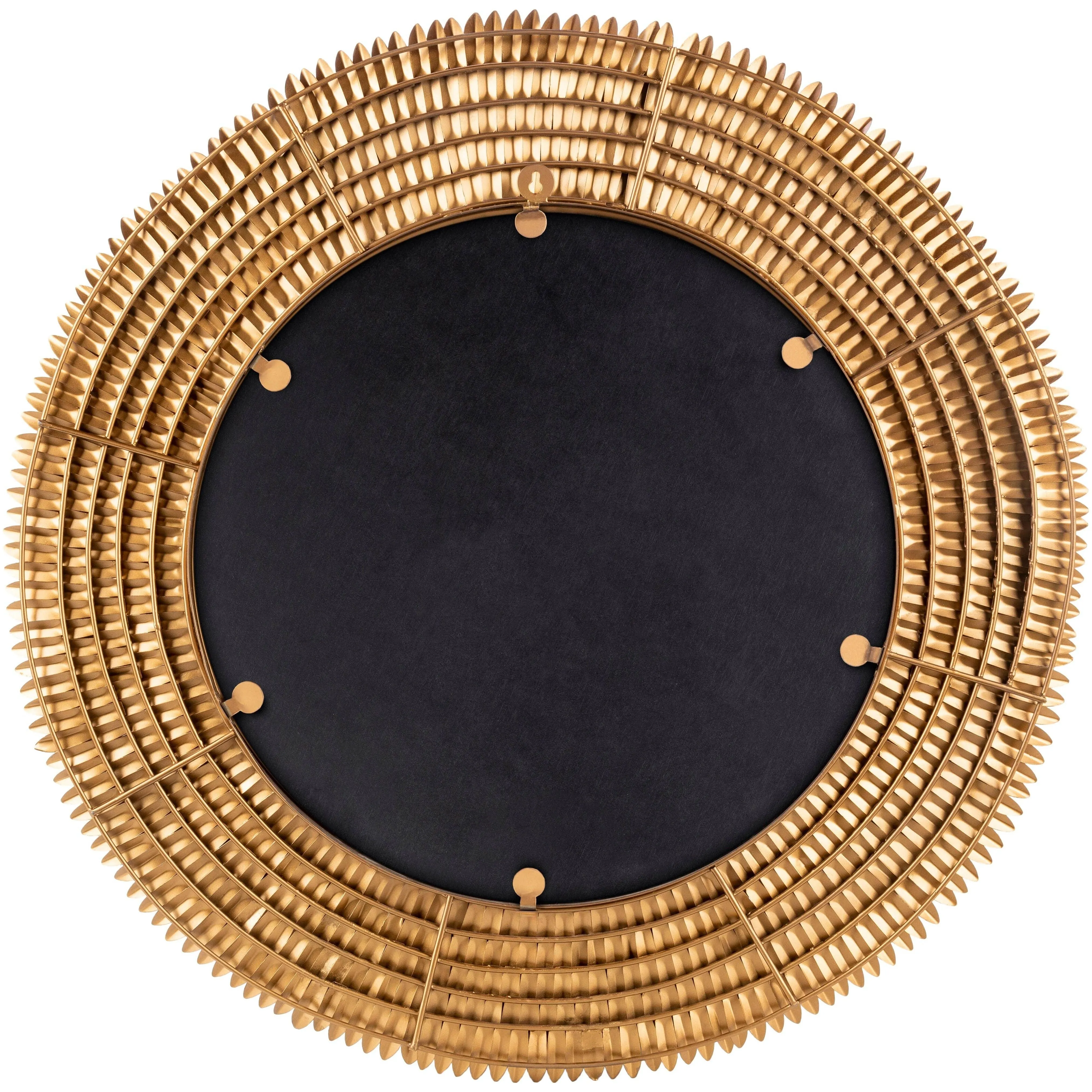 SURYA - Anubis Old Gold 32" Round Decorative Wall Mirror - NUB001-3232