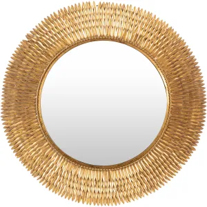 SURYA - Anubis Old Gold 32" Round Decorative Wall Mirror - NUB001-3232