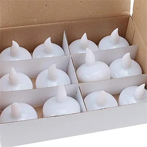 TAYLORED HOME Flameless Plastic Waterproof LED Candle Tealights, Float On Water LED Tea Lights for Diwali, Christmas Decoration, Functions, Wedding, Spa (12)
