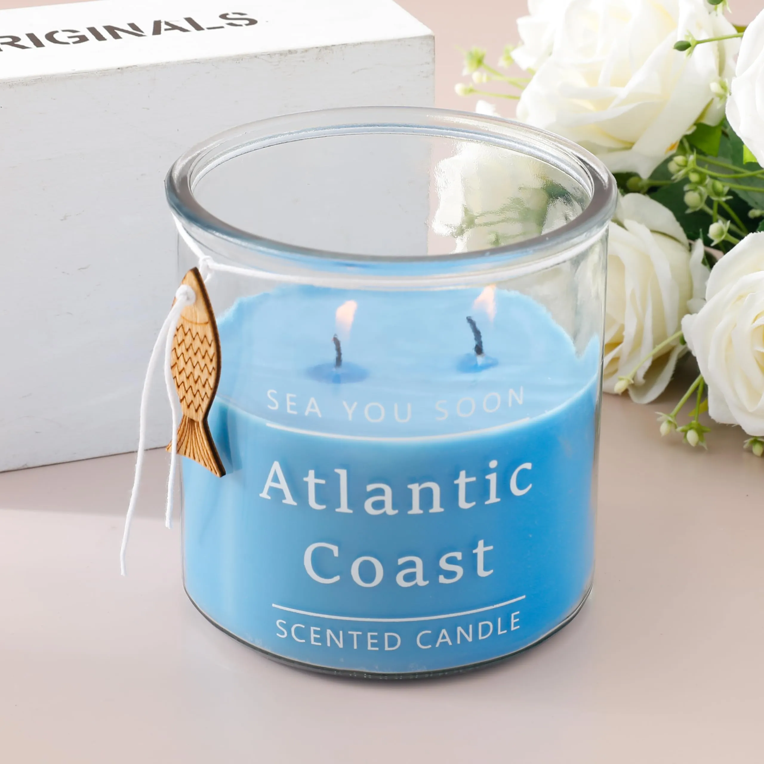 The Better Home 430g Wax Blue Water Fragrance Scented Candles Home Decor & Aromatherapy | 60 Hours Burn Time | Perfect for Gifting, Lighting | Fragrance Candles for Home in Reusable Jars