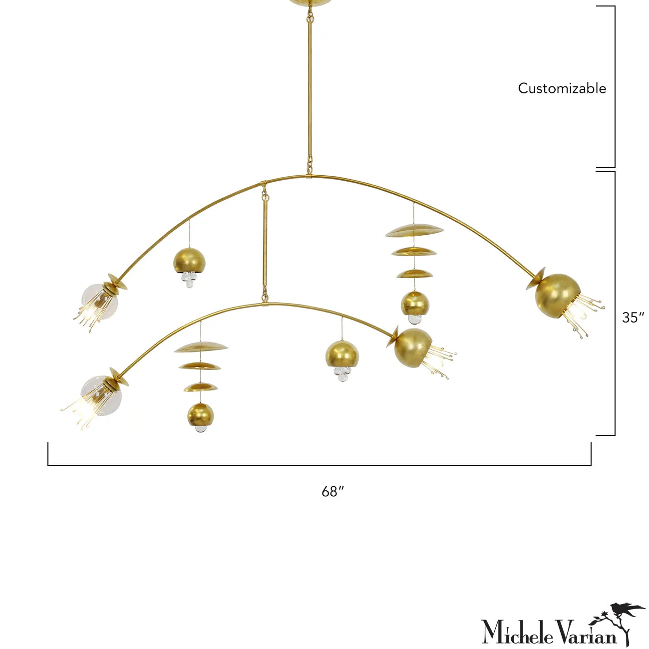 The Fleurish Minor Chandelier Brass