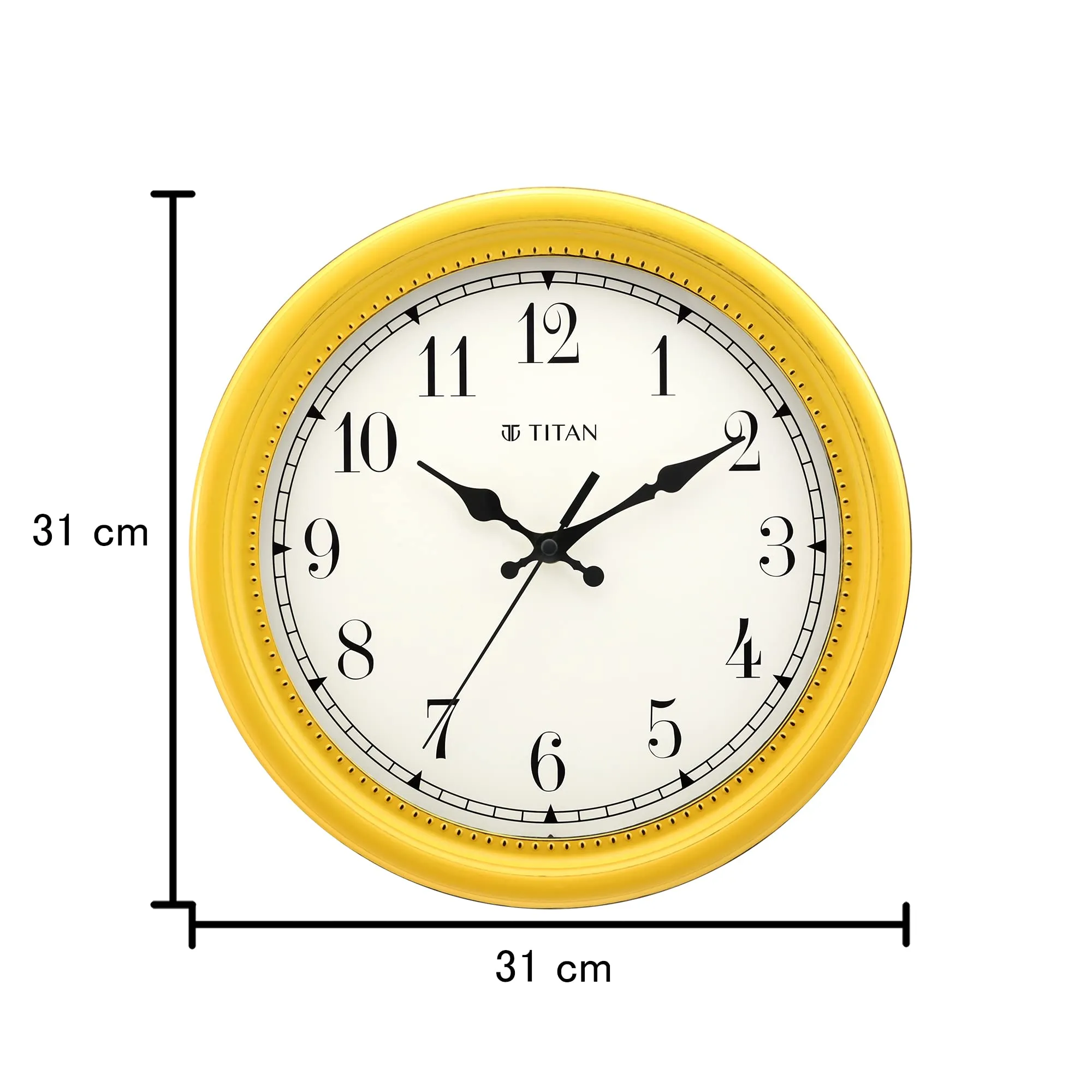 Titan Contemporary Distressed Finish Wall Clock with Silent Sweep Technology - 30 cm x 30 cm (Medium)