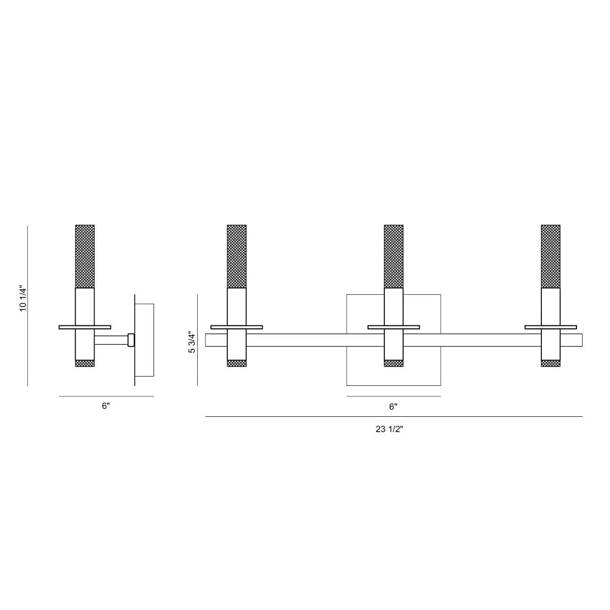 Torna 6 Lights 24 in. LED Vanity Light Polished Nickel Finish