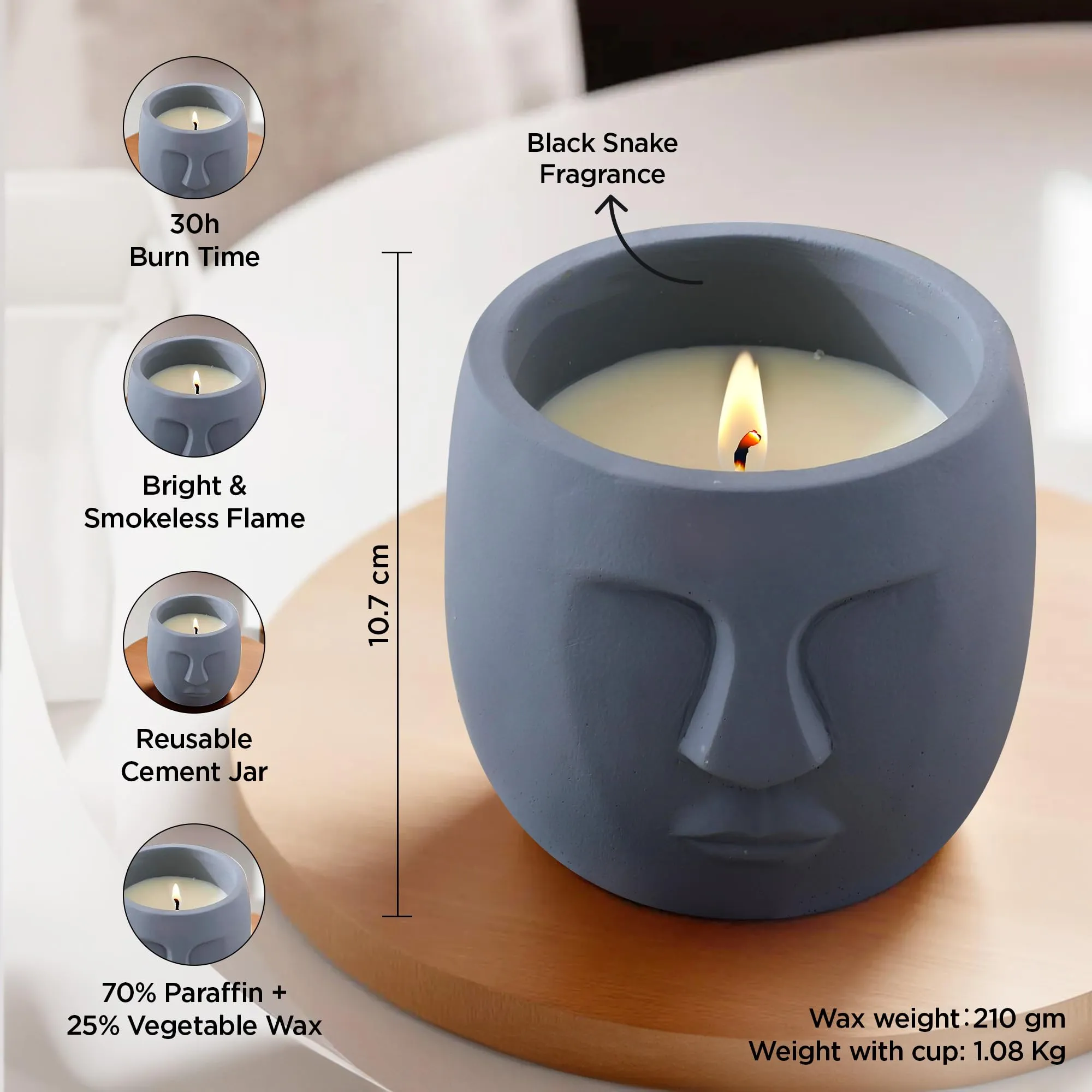 UMAI Scented Candles (30Hrs Burn Time) Black Orchid Scented Candles for Gift | Scented Candles for Home Decor | Scented Candles for Bedroom Bathroom | Home Decor Items | Aroma Candle
