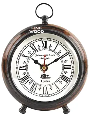 Unique Antique Collection - Handmade Antique Wooden 5" Table Top Clock Desk Clock London Style Hanging Clock Home & Office, Bed Room, Decor Gift (White)