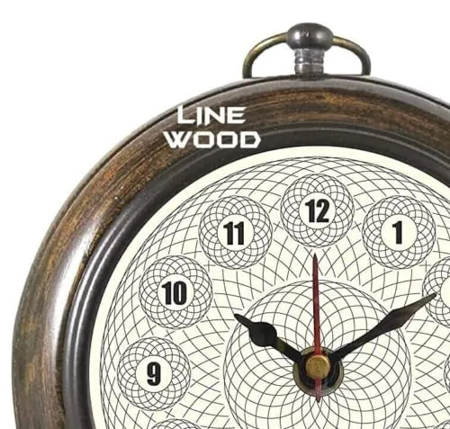Unique Antique Collection - Handmade Wooden 5" Table Top Clock Desk Clock World Globe Style Hanging Clock Home & Office, Bed Room, Wedding Gift (White)