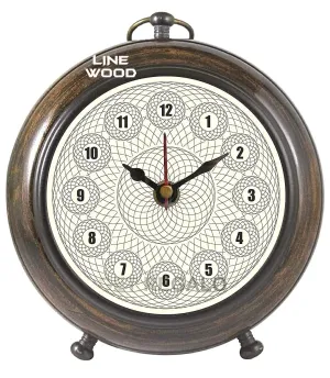 Unique Antique Collection - Handmade Wooden 5" Table Top Clock Desk Clock World Globe Style Hanging Clock Home & Office, Bed Room, Wedding Gift (White)
