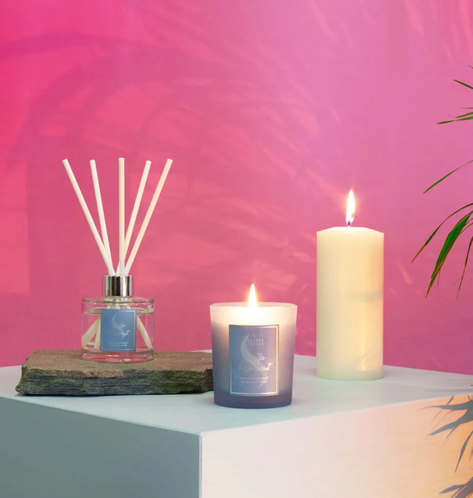 Vanilla and Coconut Tall Pillar Jar Candle
