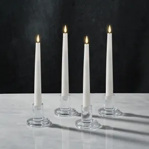 Verrea Clear Taper Candle Holders, Set of 4