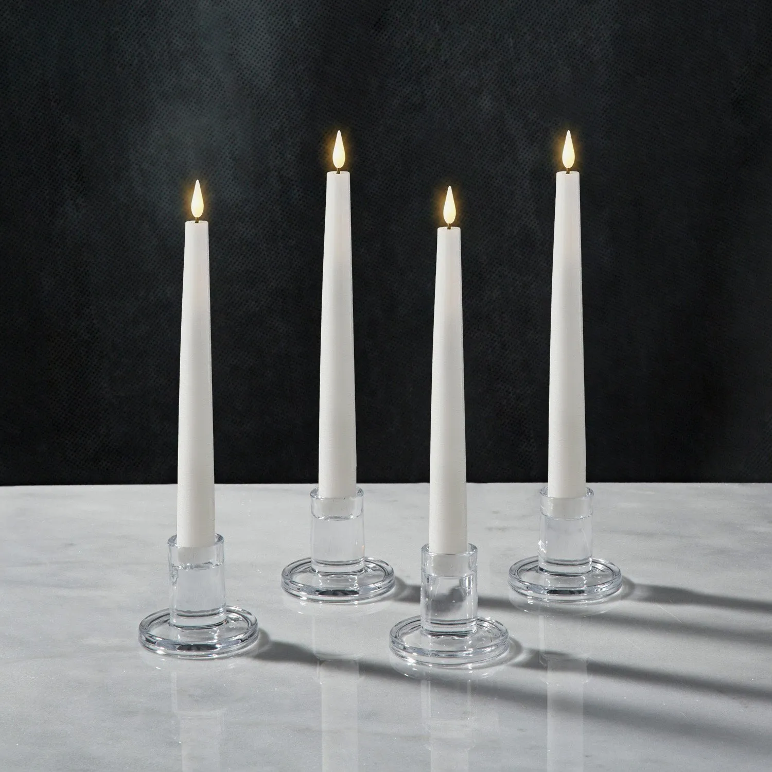 Verrea Clear Taper Candle Holders, Set of 4