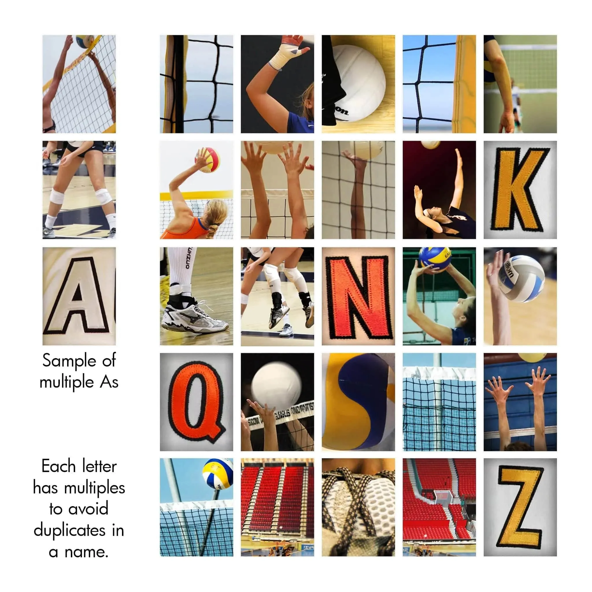 Volleyball Letter Name Art