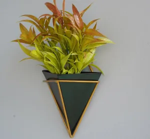 Wall Hanging Pots for Plants(Black Pyramid - Pack 2)