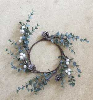 White Berry and Cone Candle Ring