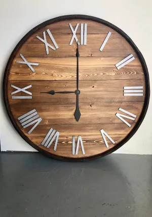 Wine Barrel Rustic Wooden Wall Clock