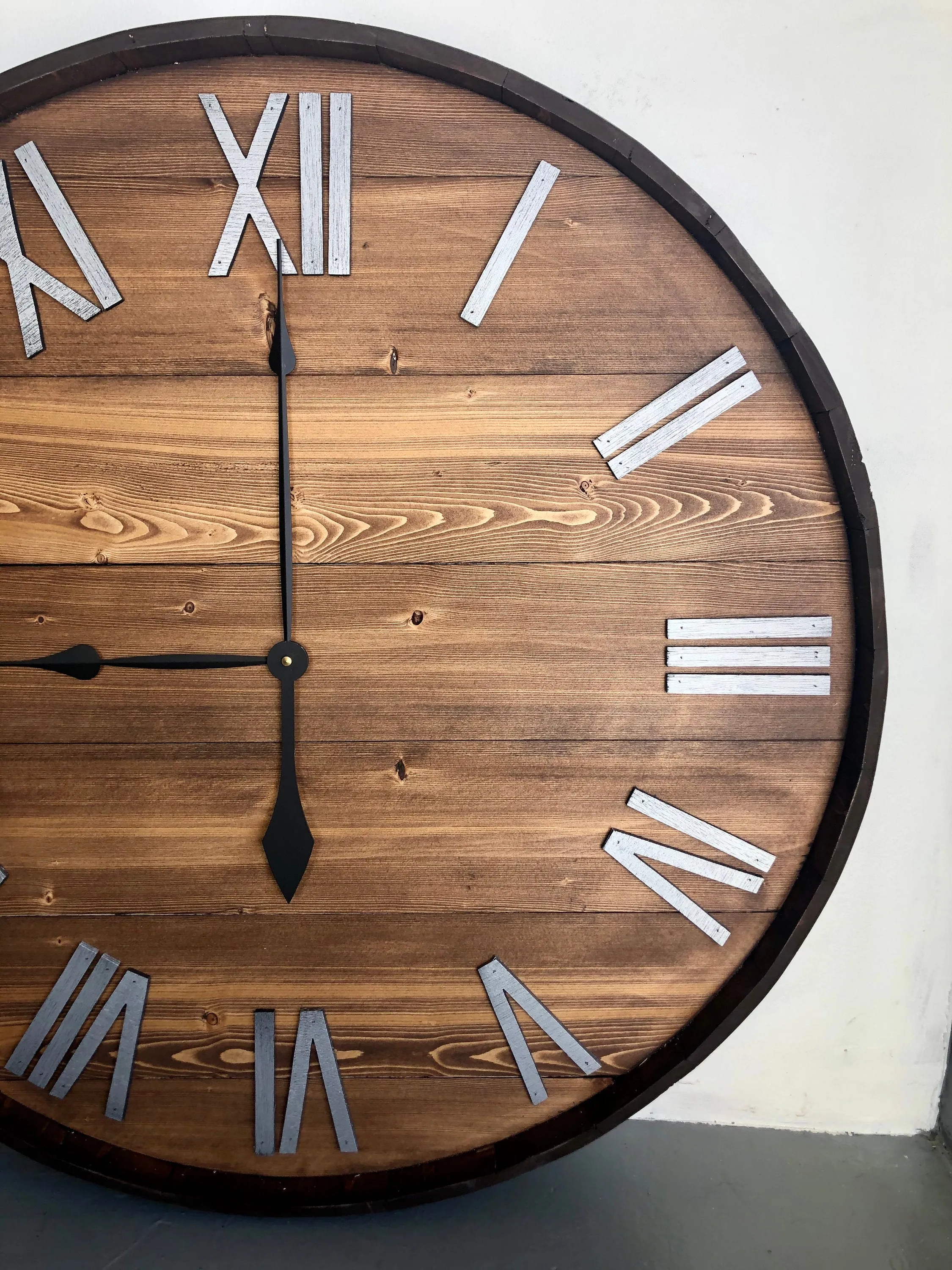 Wine Barrel Rustic Wooden Wall Clock