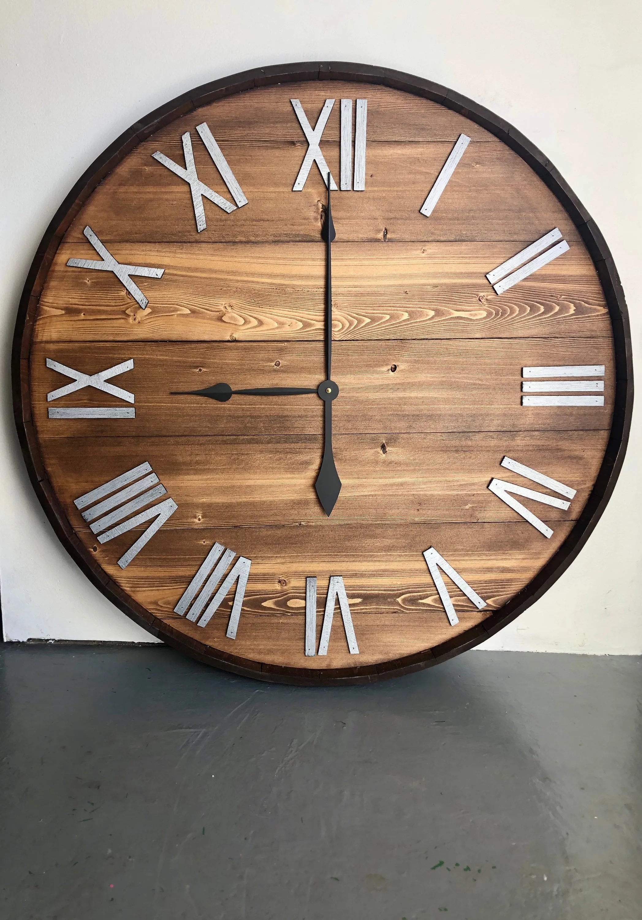 Wine Barrel Rustic Wooden Wall Clock
