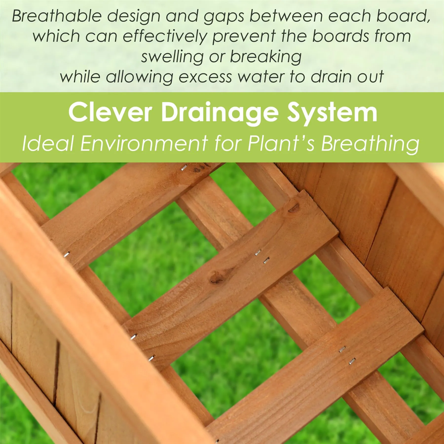 Wooden Planters Square Set of 2