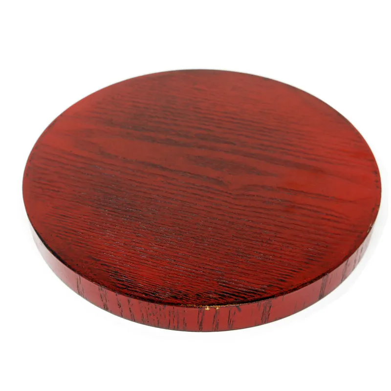 Wooden Tray Round Nunobari Akebono