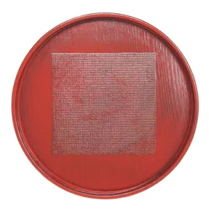 Wooden Tray Round Nunobari Akebono